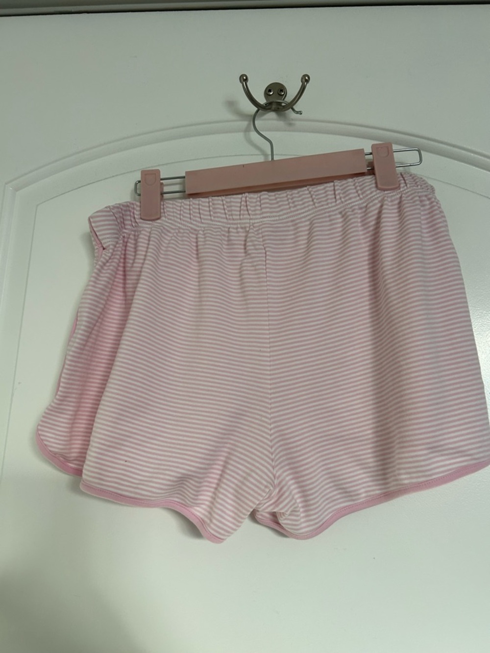 Lake 100% Pima Cotton Enligh Rose Stripe Pink Pajama Shorts Size M cozy lounge - Picture 7 of 11